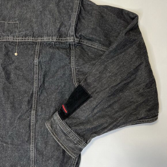 Vintage FUBU Jeans Denim Jacket Men's Size 2XL Black Hip Hop Oversized Retro - Picture 15 of 15